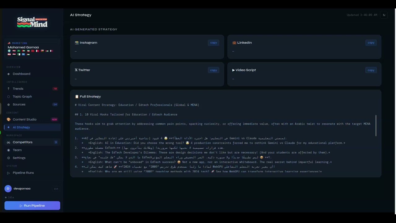 SignalMind AI — Discover Trends Before They Go Viral | Full Platform Demo