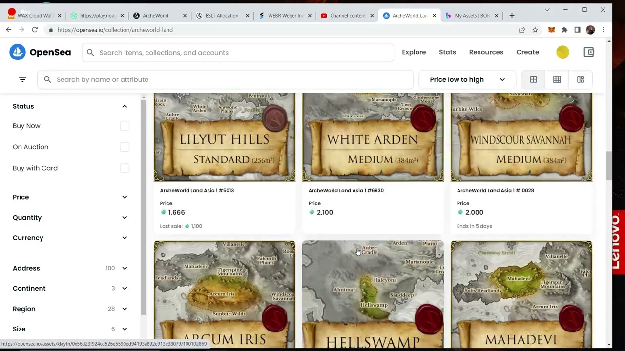 Archeworld Land NFT scams? bad system lets explain opensea.io