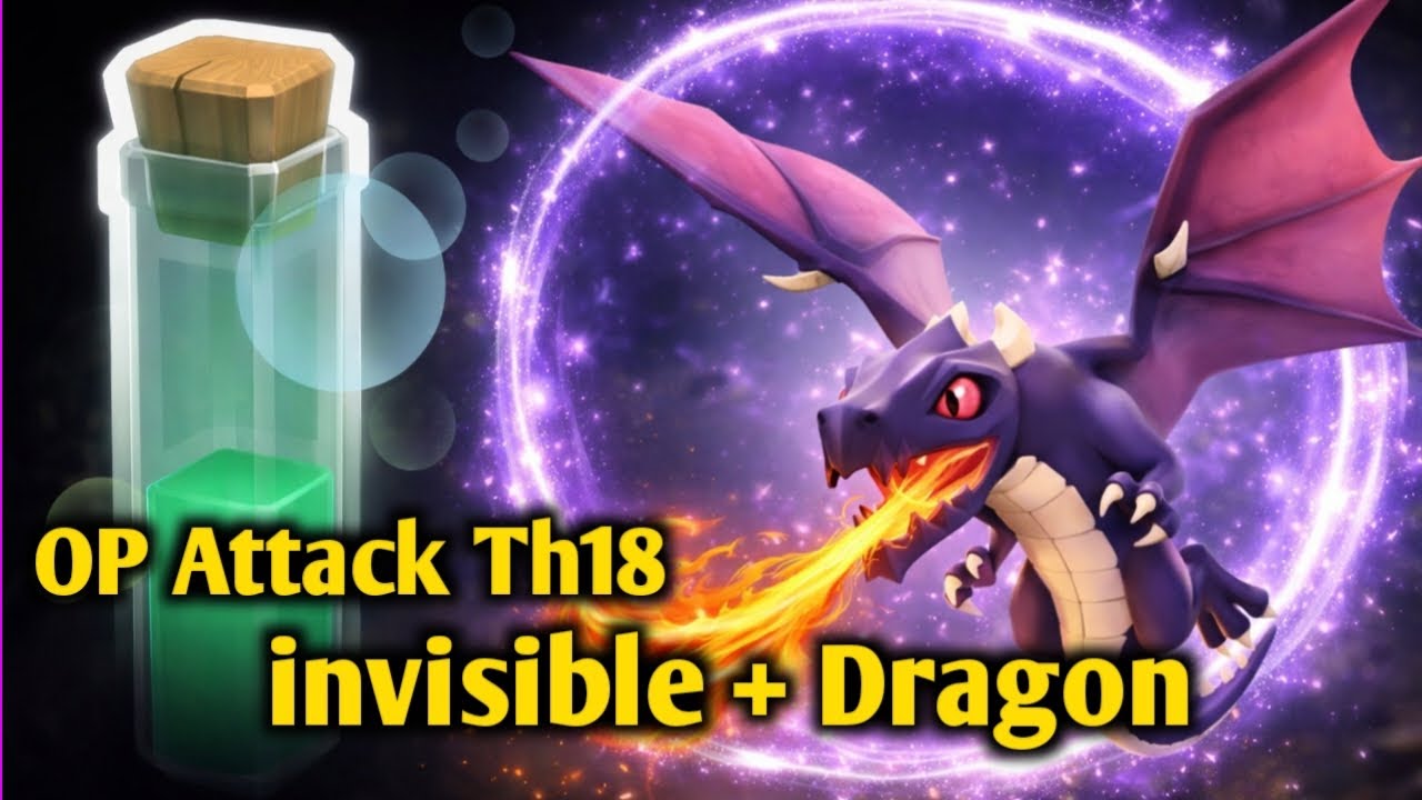Pro Dragon Attack 😈 Invisible Spell Trick l COC l 