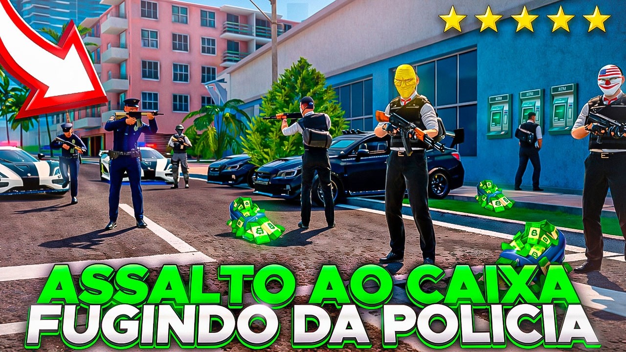 FUGA NOS POLICIAS ASSALTAMOS OS CAIXAS ELETRÔNIOCOS DA CIDADE FLEX CITY