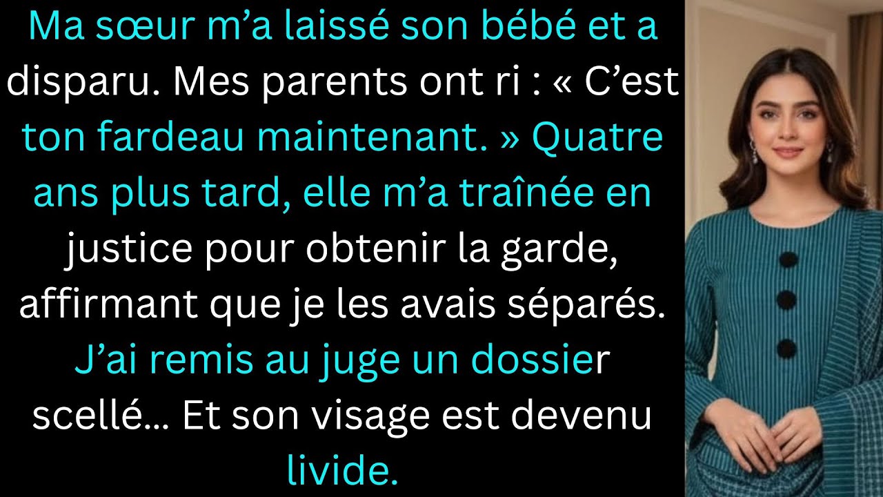 Ma sœur m’a laissé son bébé et a disparu quatre ans plus tard elle m’a traîné(e en justice Puis j’ai