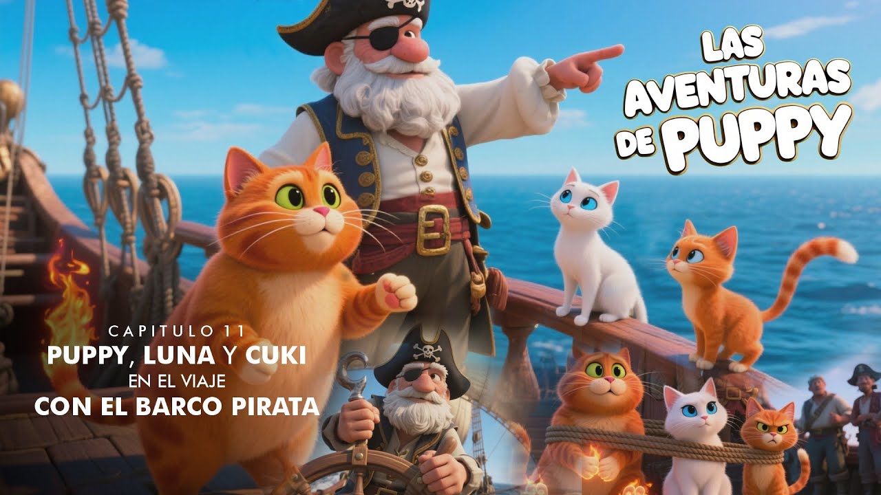 PUPPY, LUNA Y CUKI a bordo de un BARCO PIRATA, LAS AVENTURAS DE PUPPY Capítulo 11, #peliculas 