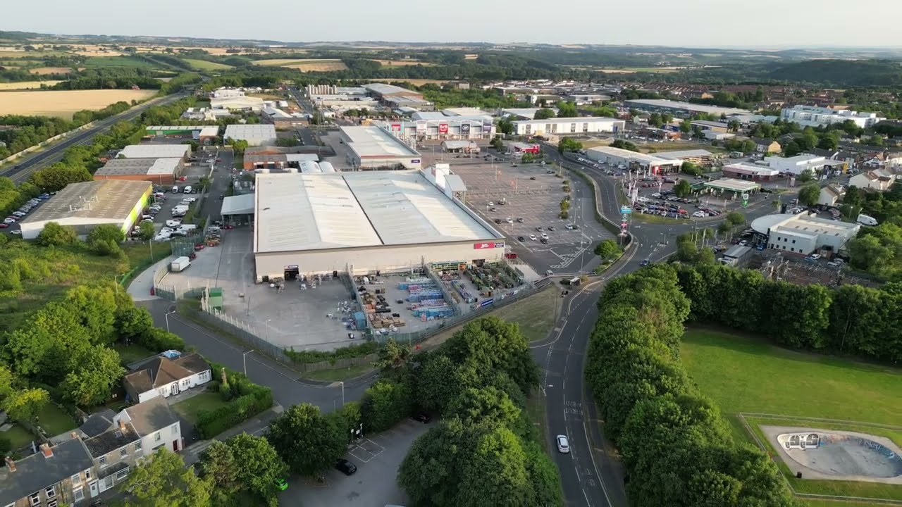 Belmont Industrial Estate & Retail Park Durham Drone Footage UK 4K