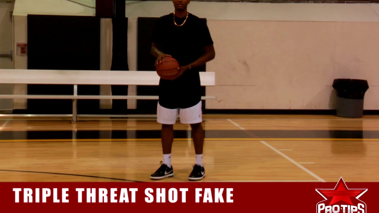 Basketball Tips:  Paul George Demonstrates how to do the Triple Threat Shot Fake