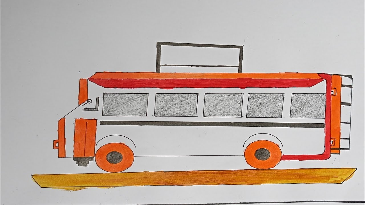 How to Draw a Bus Step by Step | Easy Bus Drawing for Beginners & Kids