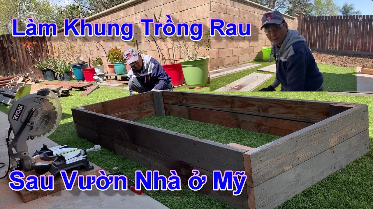 Làm vườn nhà ở mỹ - lili🇺🇸 Làm khung gỗ chuẩn bị trồng rau sau nhà cho vợ