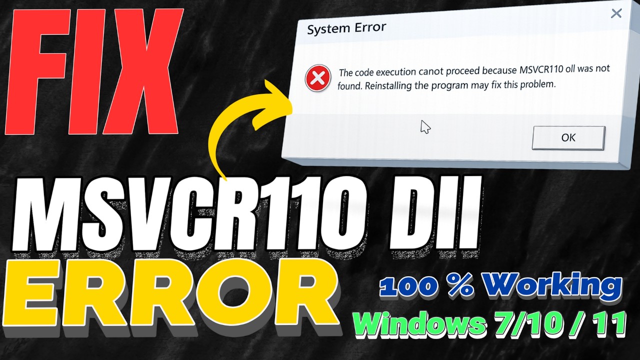 Исправление ошибки отсутствия MSVCR110 dll | 100% рабочее решение (2025)