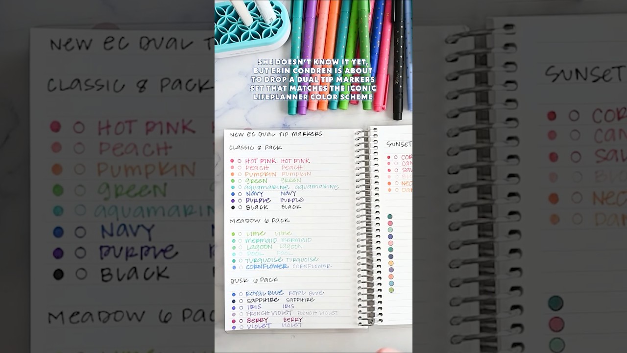 Erin Condren is finally releasing a matched set of Dual Tip Markers #eclp #ecsquad #plannercommunity