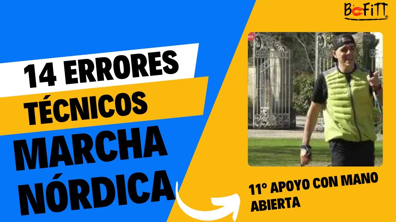 11º error caminando con bastones de marcha nórdica: APOYO CON MANO ABIERTA.