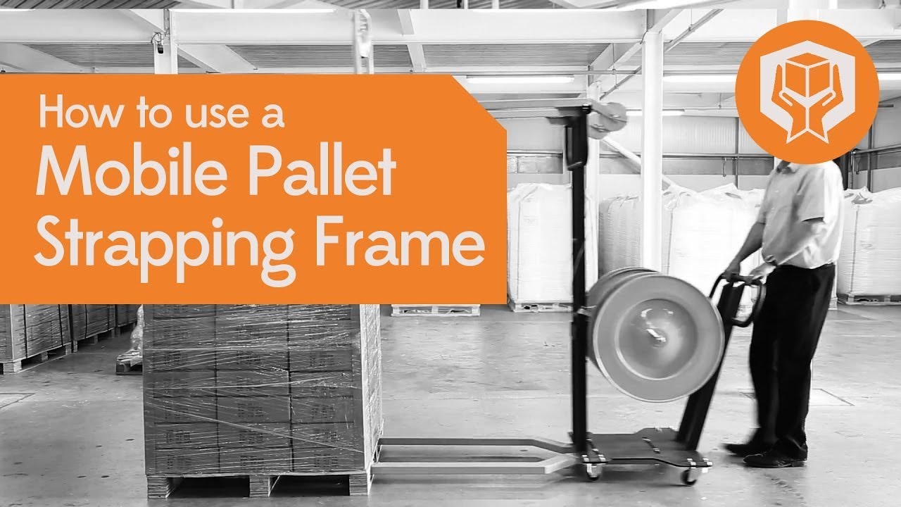 How to use a PVS-2-PET Mobile Pallet Strapping frame - Two vertical straps