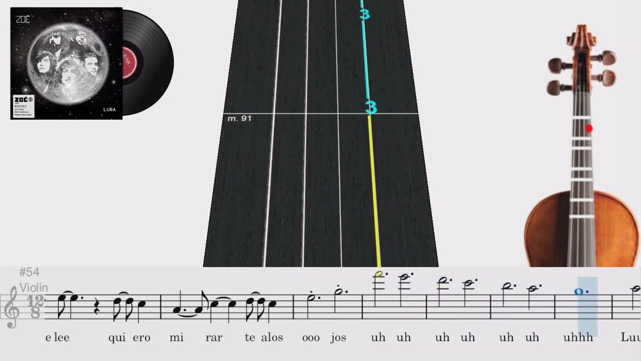 Luna (Unplugged) | Violín 🎻 Play Along | TUTORIAL | TABLATURA