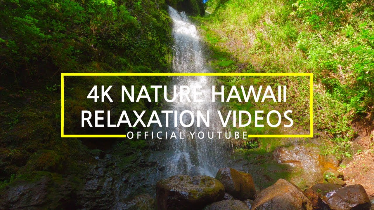 Lulumahu Falls - 4K Nature Relaxation Videos Oahu, Hawaii with Waterfall Sounds