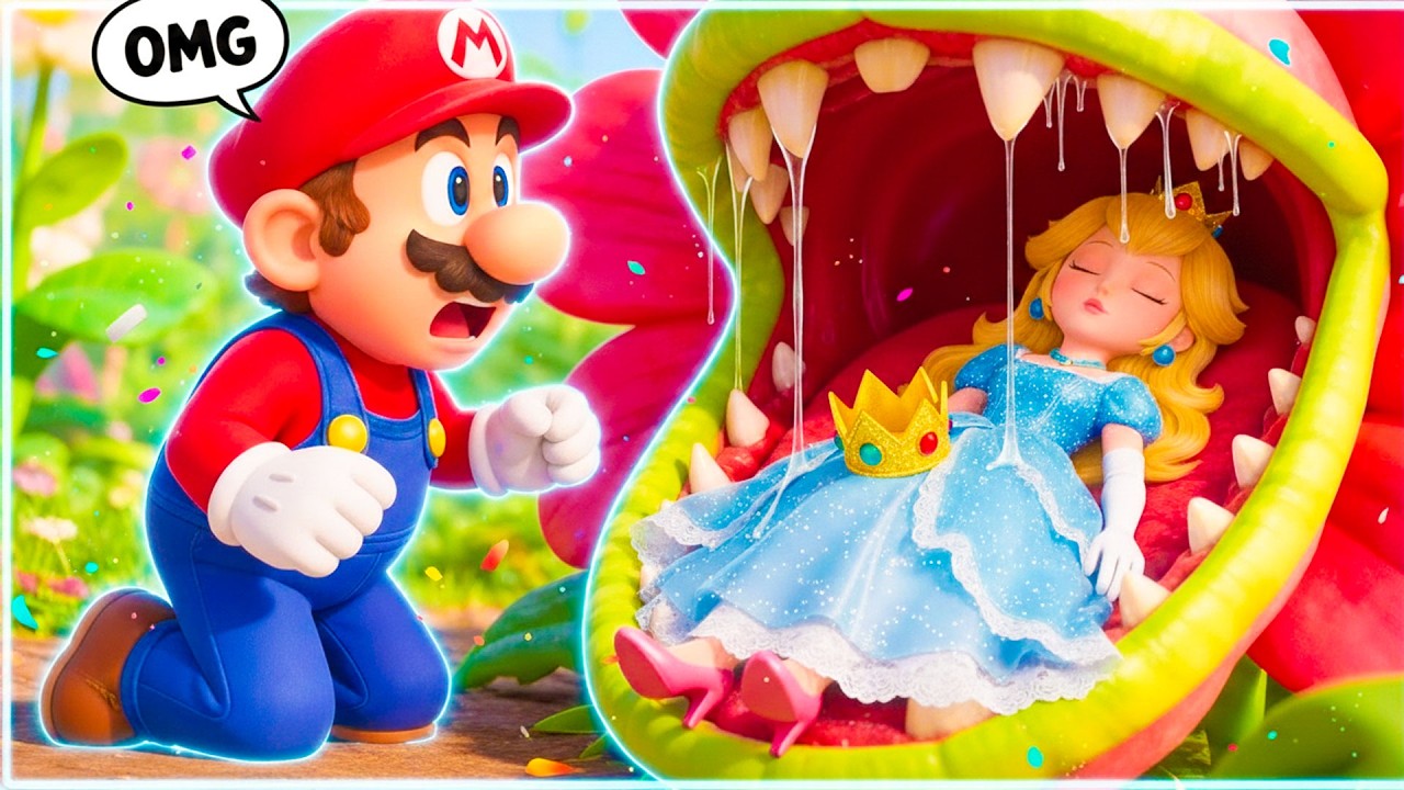 Mario Enfrenta Corajosamente O Desafio Da Flor Gigante–Luta Contra Monstros Para Resgatar A Princesa