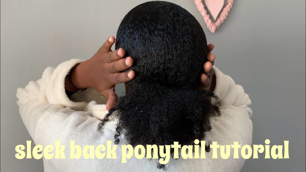 how I achieve my low sleek back ponytail | natural hair | products used + more!🤍