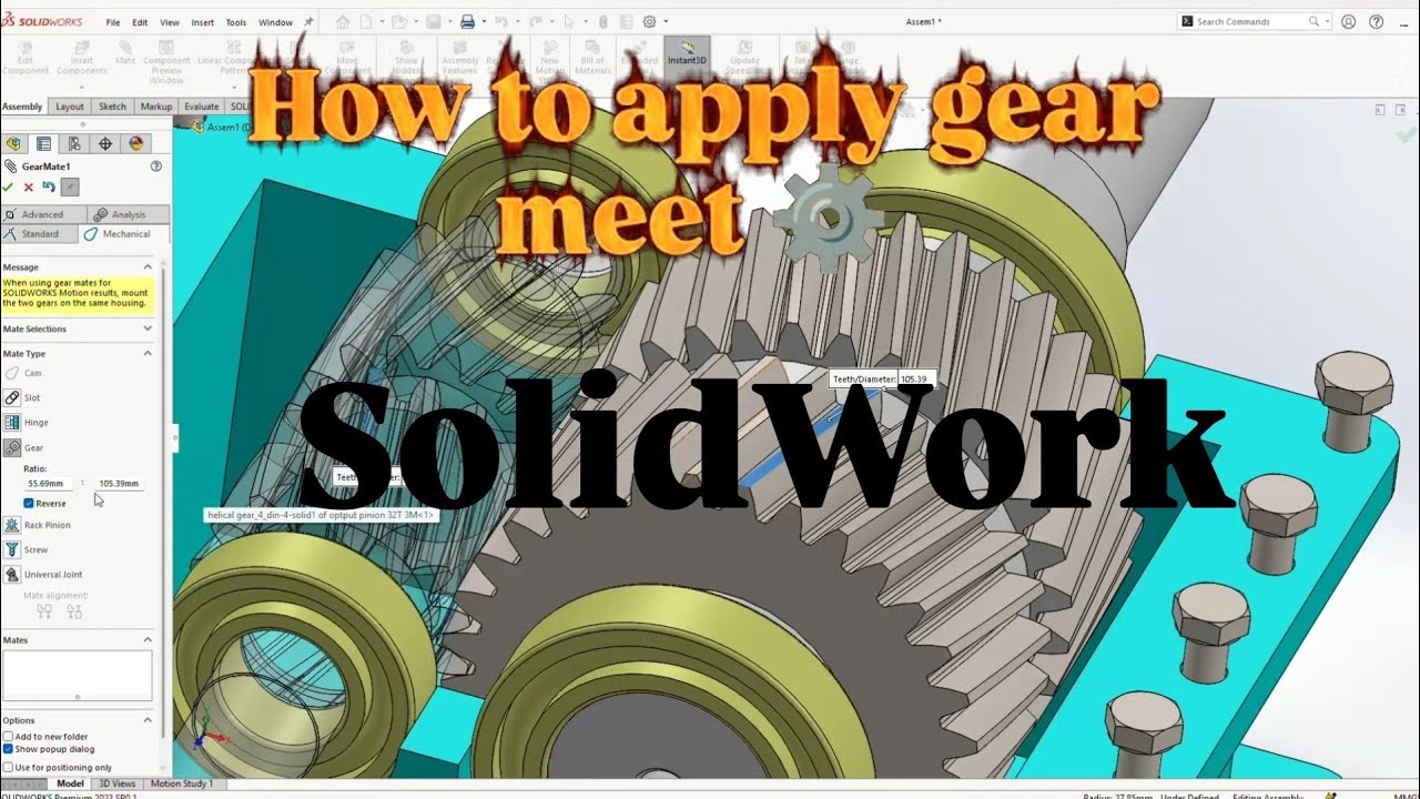 Solid work assembly (gear meet)