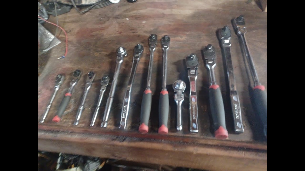 1/4 3/8 1/2 Flex Head Ratchets Snap-on, Gear Wrench, Harbor Freight, Craftsman, and Ever Craft