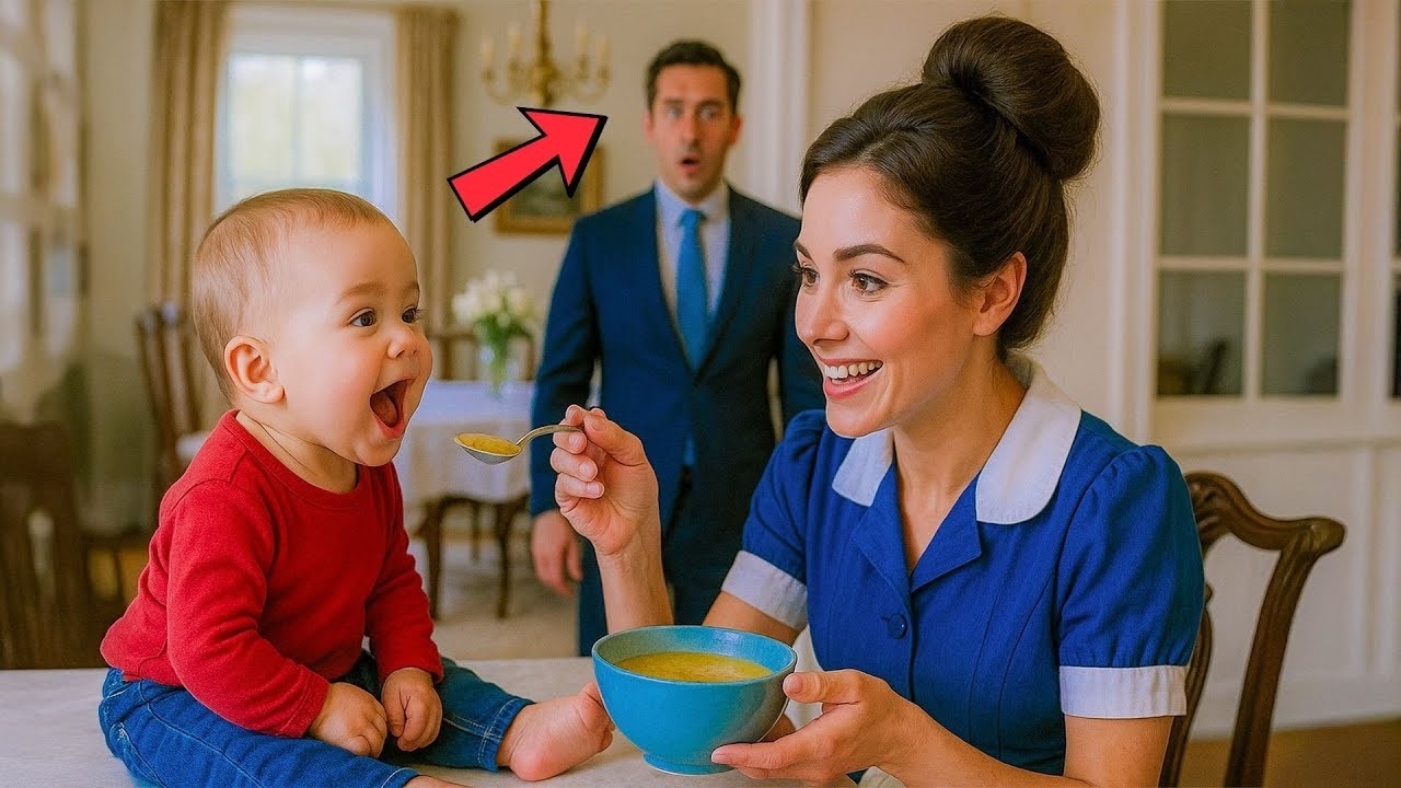 O BEBÊ DO MILIONÁRIO NÃO COMIA HÁ DIAS    ATÉ QUE A FAXINEIRA HUMILDE CHEGOU E FEZ O IMPOSSÍVEL