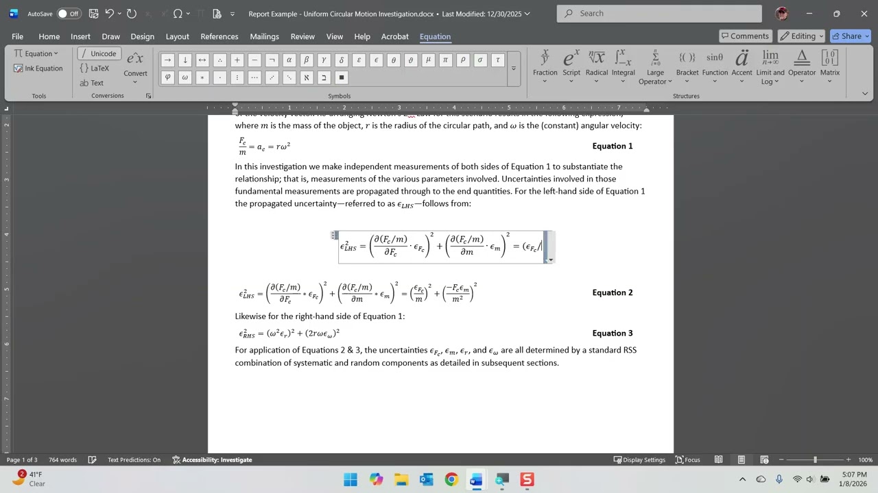 MS Equation Editor Basics