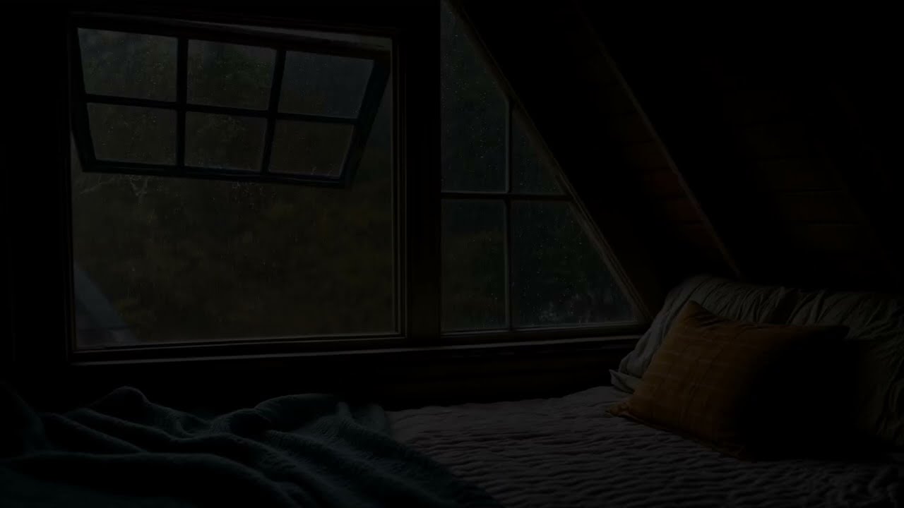 Thunder Crashes & Pouring Rain – Moody Night in a Tight Space with Covered Window ⚡🌧️