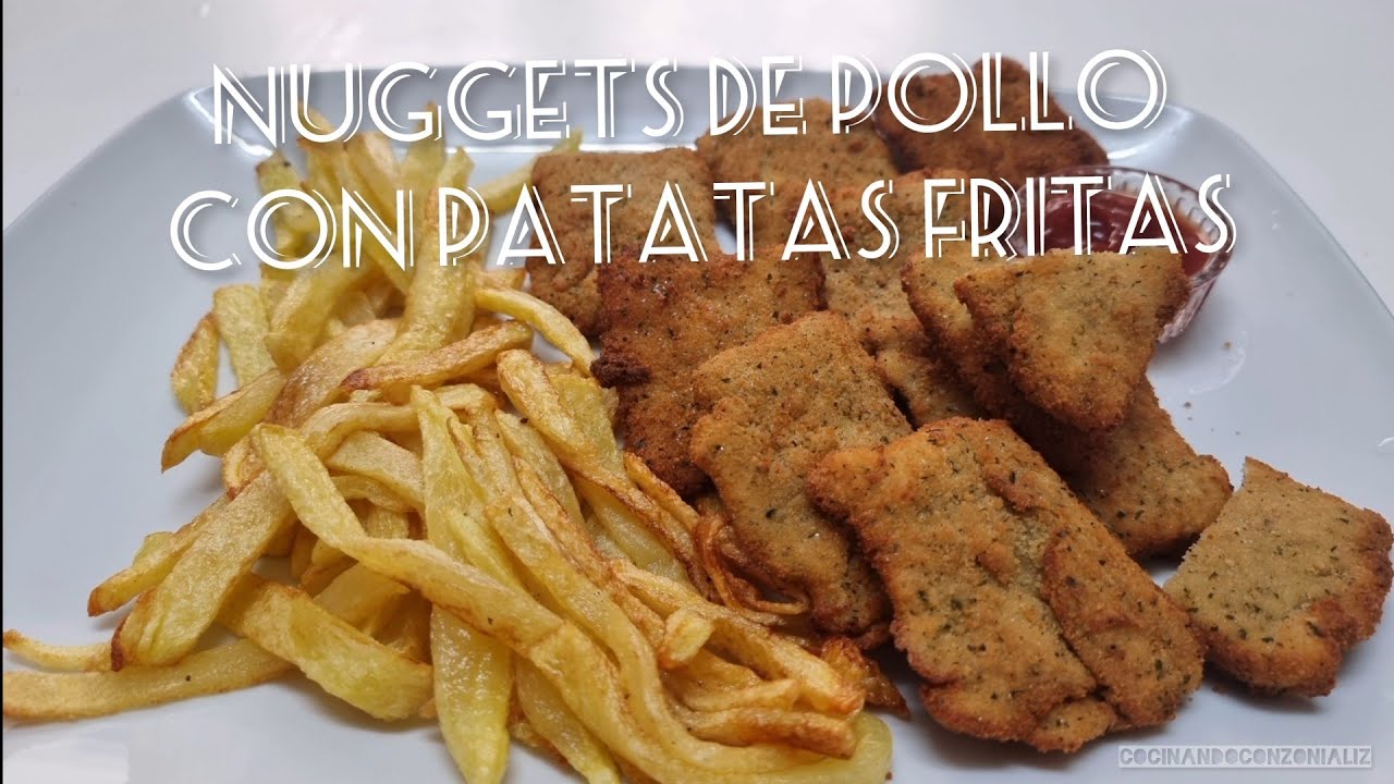 Nuggets de pollo con patatas fritas en 5 minutos