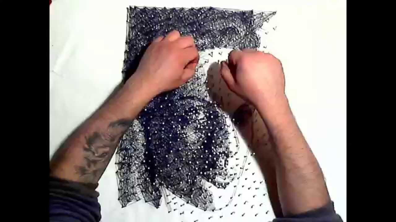 Art with Nails and Thread [Kunst mit Nagel und Faden] single thread and 600 nails [speed art]