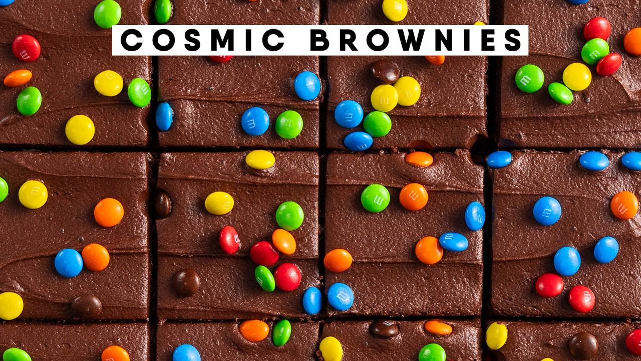 Rich and Chewy Cosmic Brownies with Creamy 5 Minute Frosting