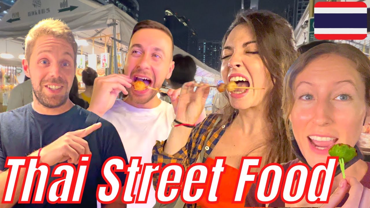 Spanish Friends Try THAI STREET FOOD in Bangkok, Thailand’s BEST Night Market: Jodd Fairs