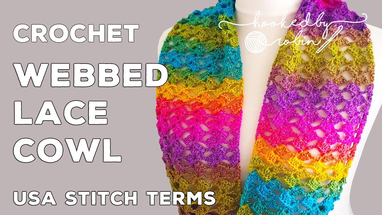 Crochet Webbed Lace Stitch Infinity Scarf / Cowl (EASY ONE ROW REPEAT)