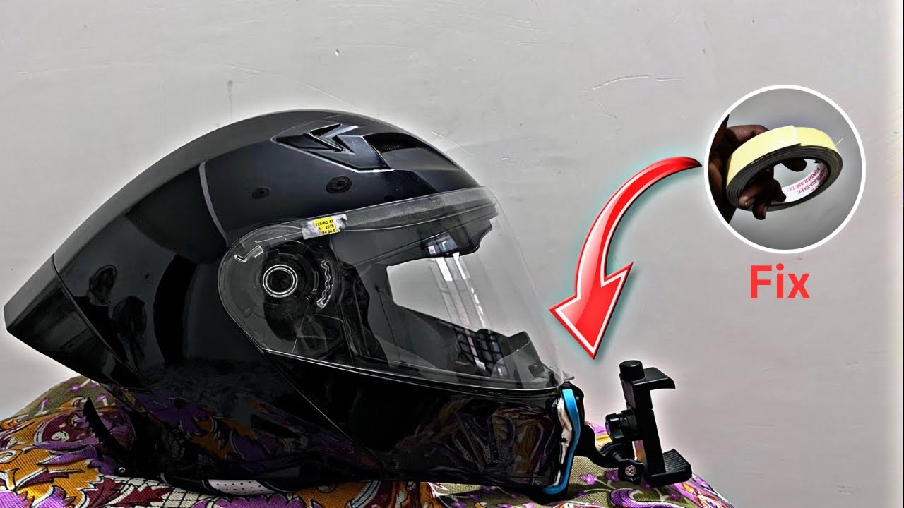 How to Aa Permanent mobile mount fix in (Steel-bird) air 7 helmet. With double side tape? 😳