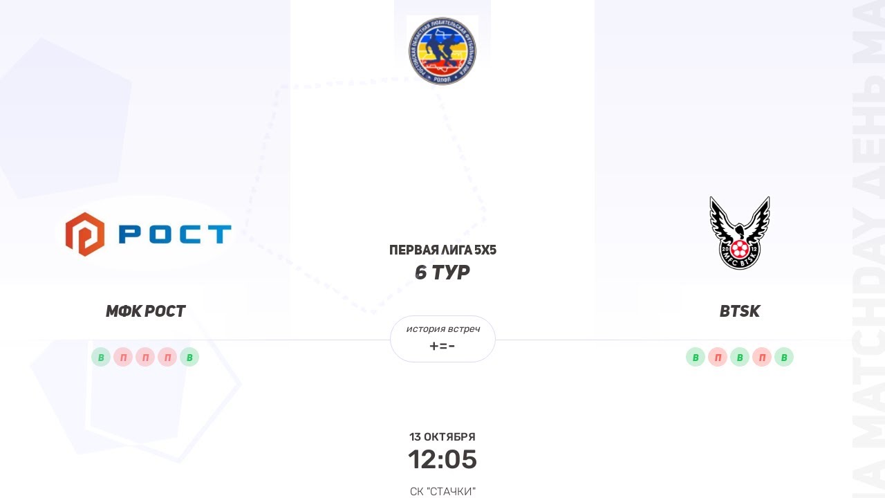 РОСТ - BTSK Первая лига 5х5
