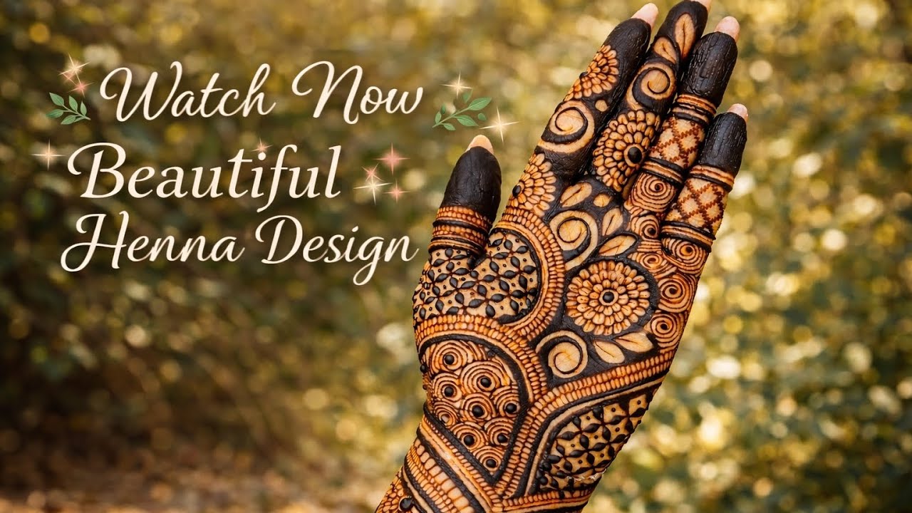 Beautiful henna design 🌿Aasani se khubsurat mehndi lagaye🌿 simple henna design 