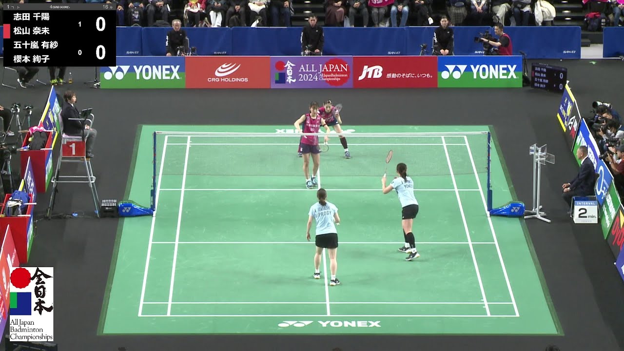 【総合2024】女子ダブルス決勝｜志田千陽／松山奈未（再春館製薬所）vs 五十嵐有紗（BIPROGY）／櫻本絢子（ヨネックス）