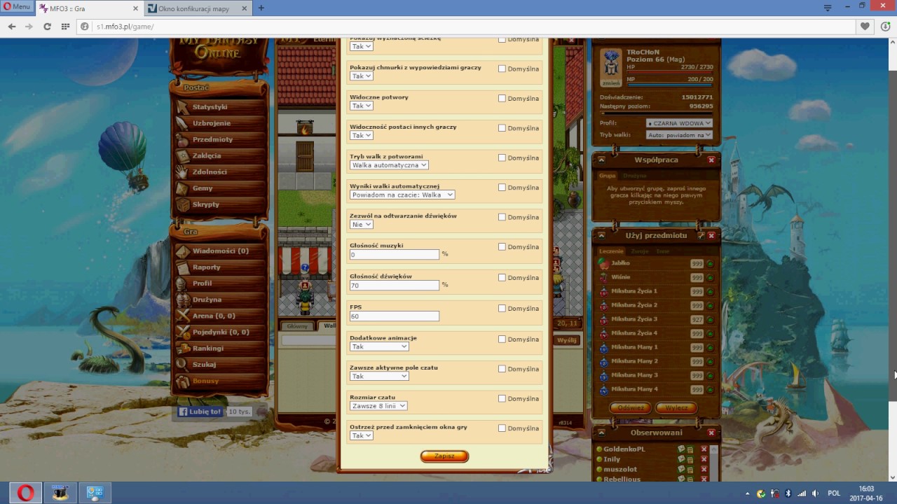 My Fantasy online 3 Konfiguracja Mapy