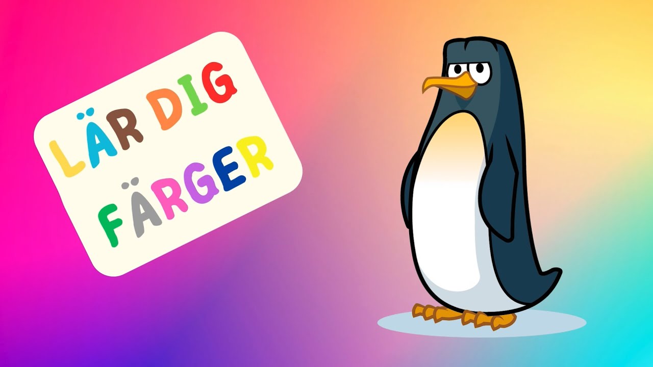 F&auml;rger f&ouml;r barn | L&auml;r dig f&auml;rgerna | Figurer f&ouml;r barn - med Pingvinen | colors for kids 123