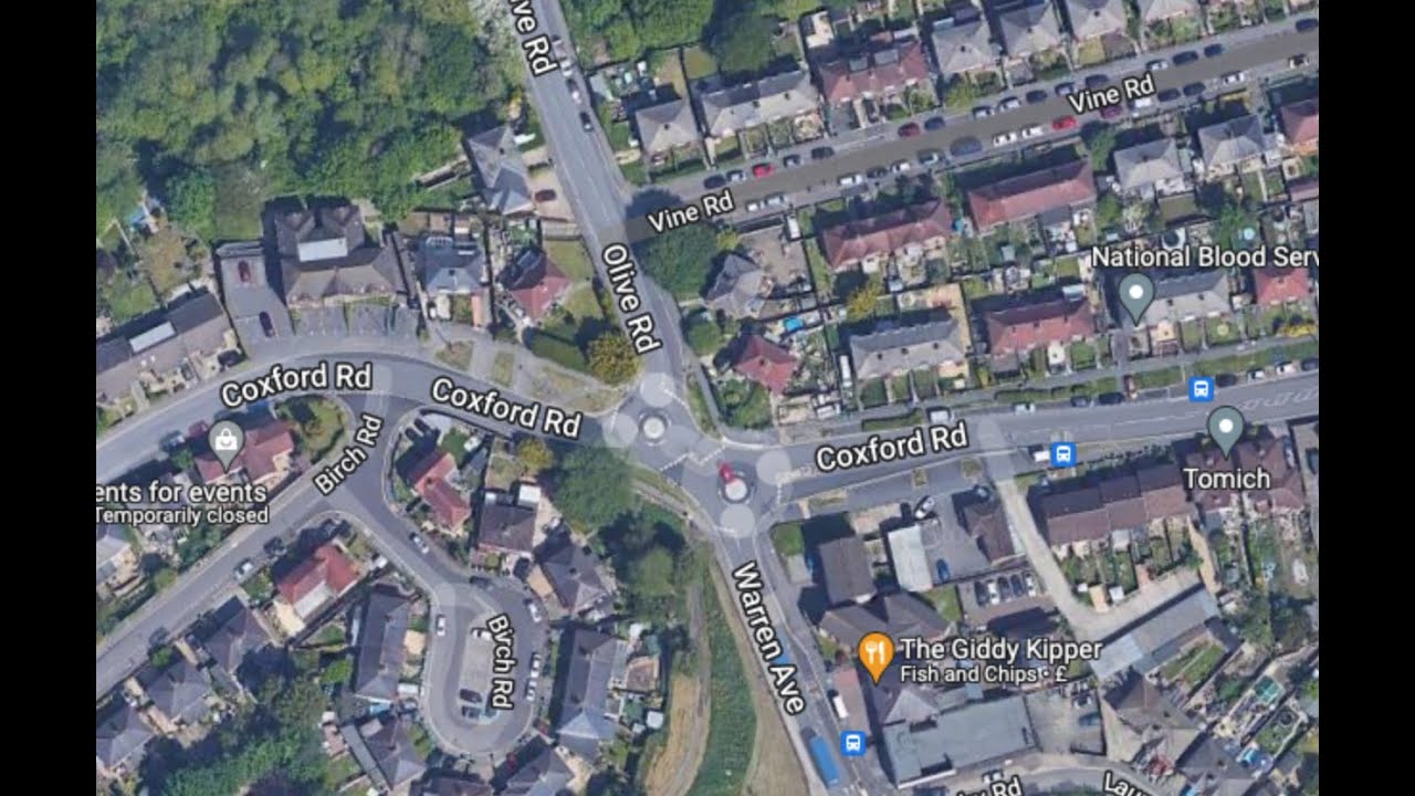 Maybush Southampton - Olive Rd Double-roundabout towards Warren Road