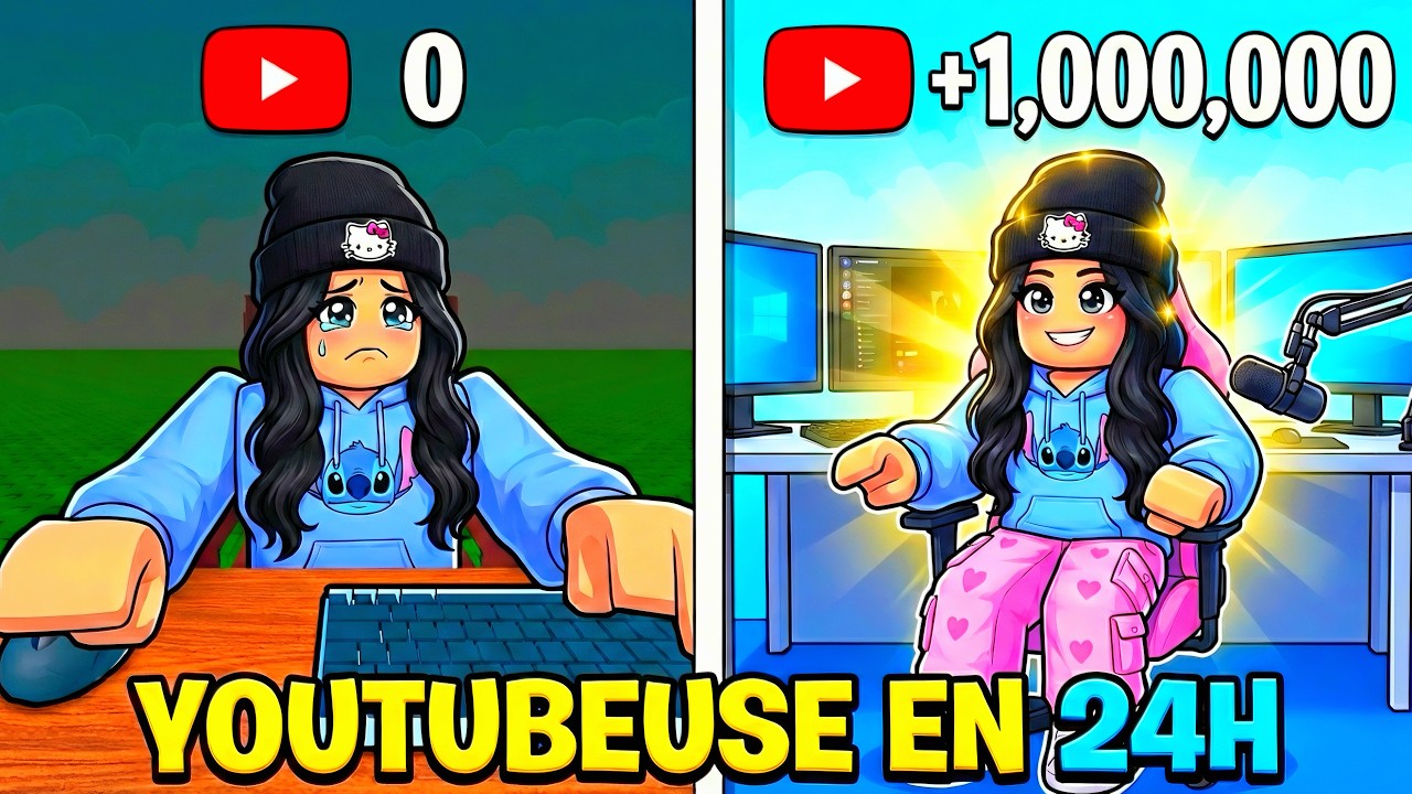 JE SUIS UNE FILLE QUI DEVIENT UNE GROSSE YOUTUBEUSE EN 24H SUR ROBLOX !