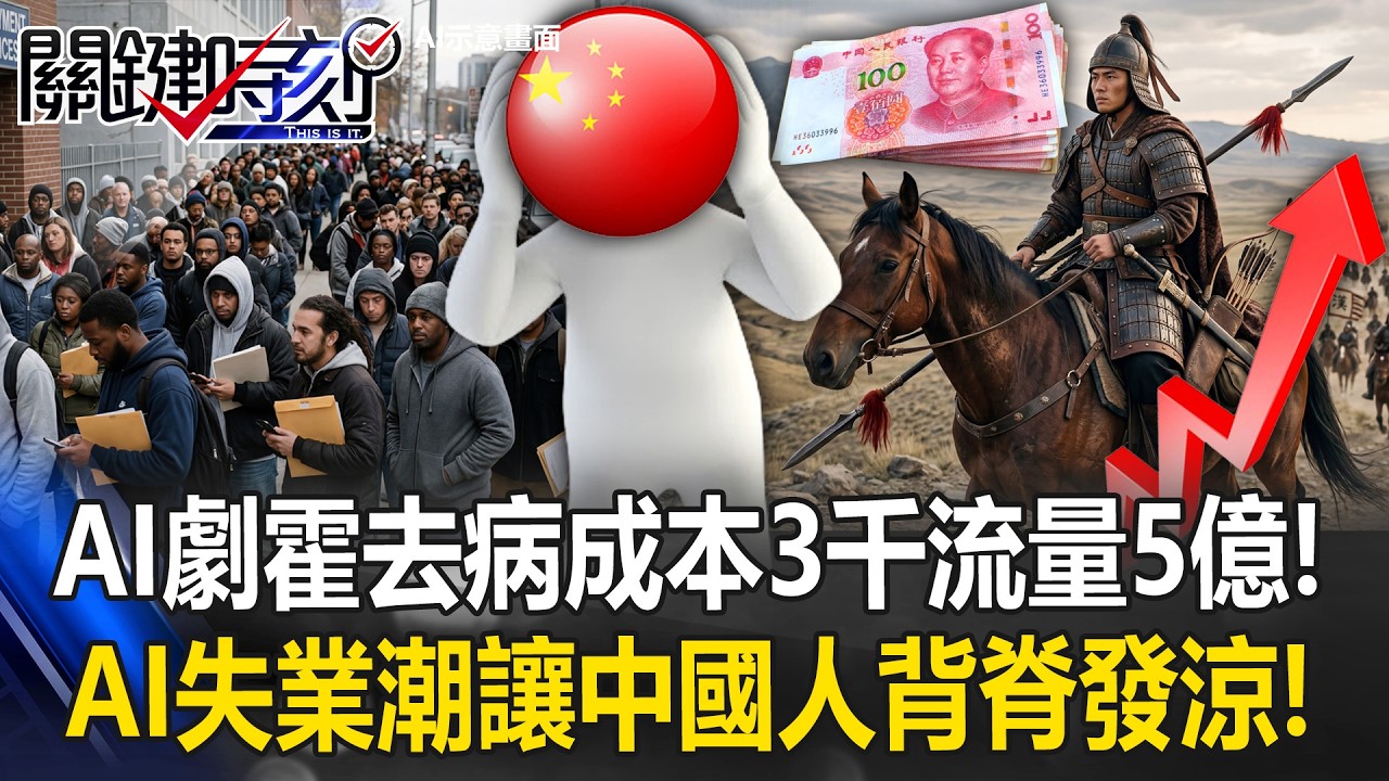 AI劇「霍去病」成本3千流量5億！ 3人5天80集「AI失業潮」讓中國人背脊發涼！【關鍵時刻】張炤和 黃敬平 王瑞德 @ebcCTime