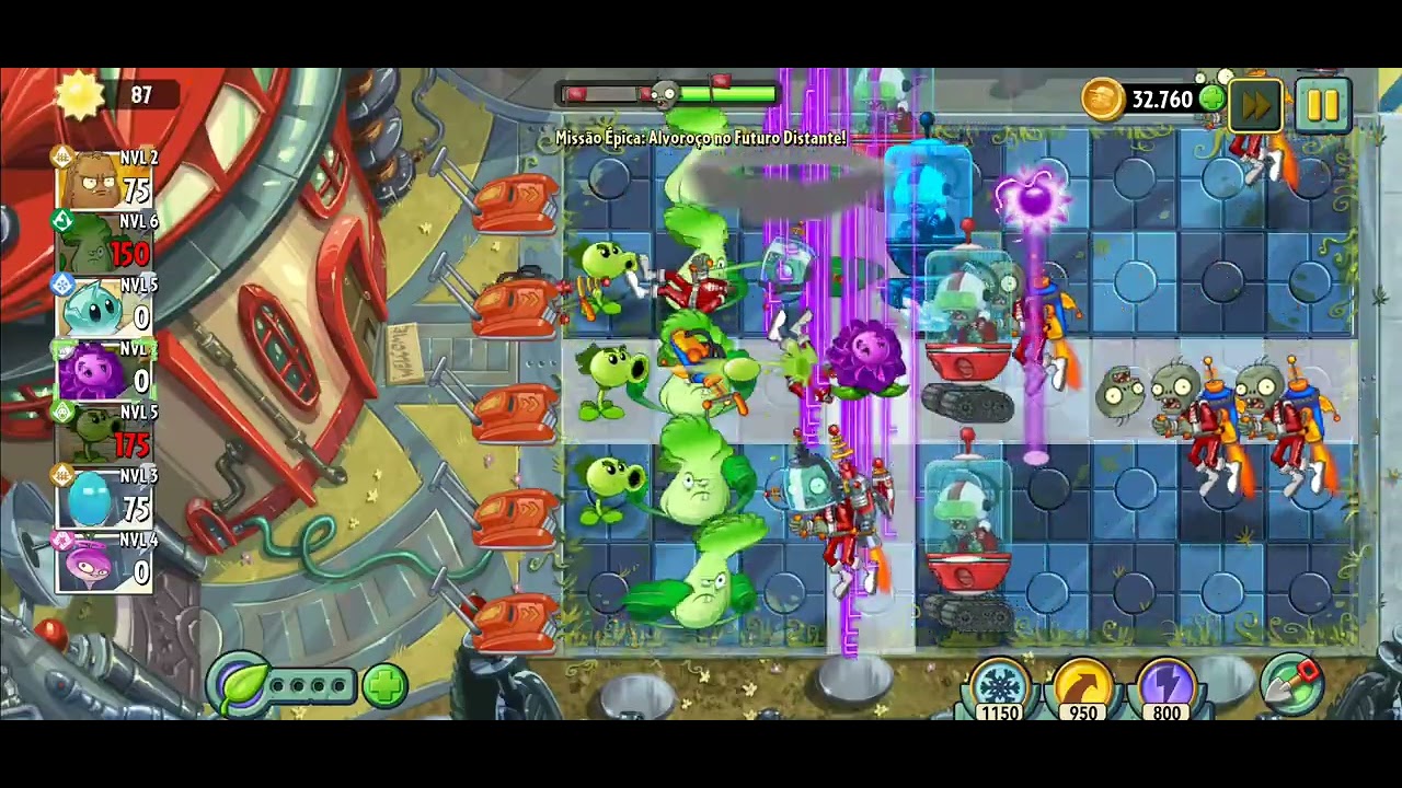 Plants vs Zombies 2 - Missão difícil futurista