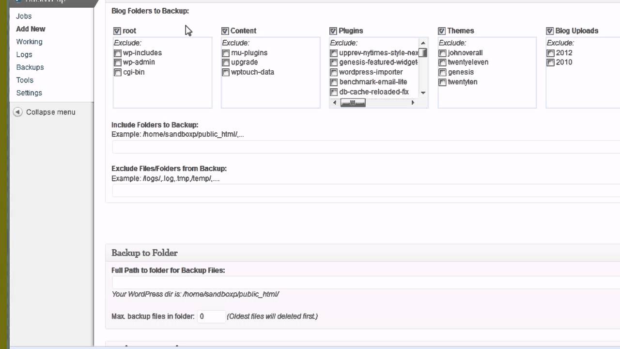 WordPress Plugins Series -- BackWPup backup plugin.