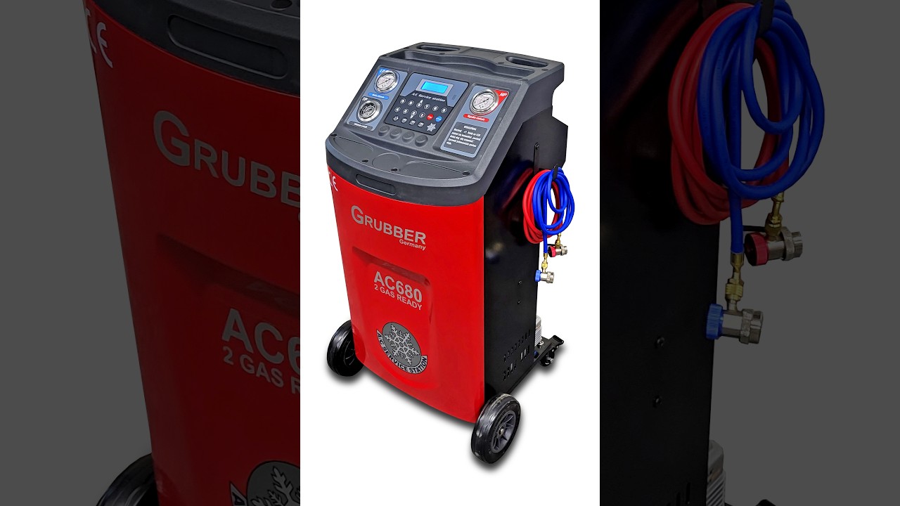 GRUBBER AC680  Klimatyzacja pierwsze uruchomienie  A/C Service on vehicles