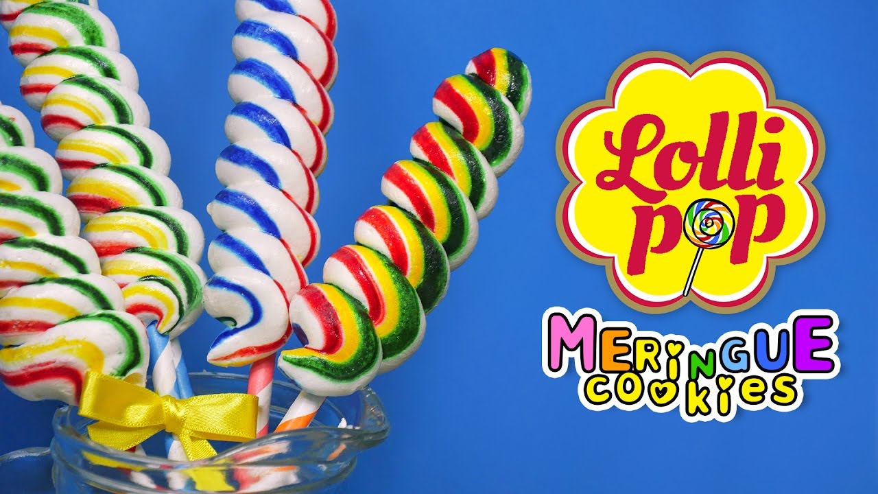 Rainbow Lollipop meringue cookies, 알록달록♥ 롤리팝 머랭쿠키 만들기! - 더스쿱