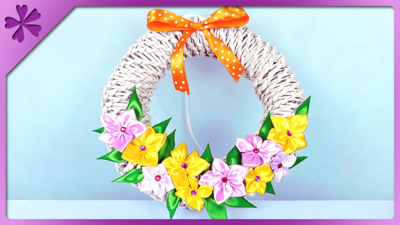 DIY Paper wicker wreath (ENG Subtitles) - Speed up #320