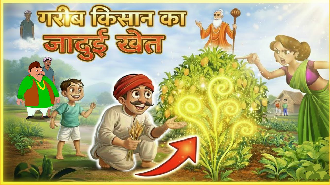 गरीब किसान का जादुई खेत | GAREEB KISAAN KA JADUI KHET | HINDI KAHANI | CARTOON STORY | MORAL STORY