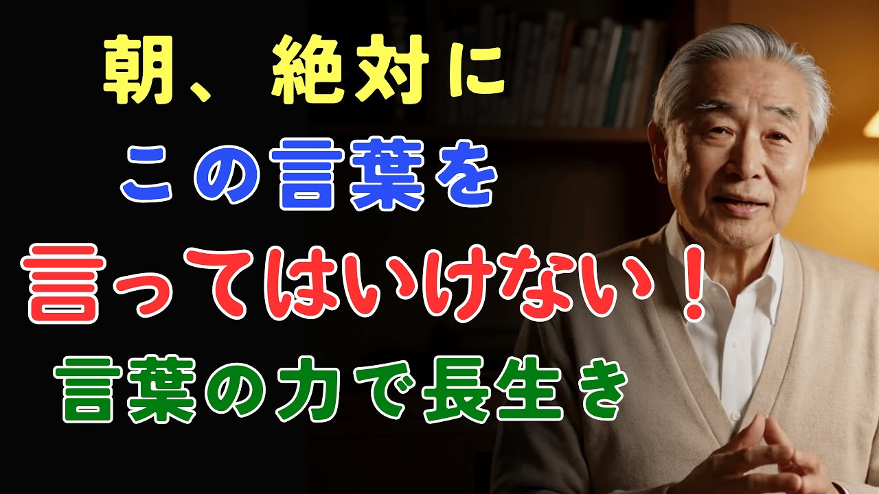 【高齢者向け】朝、絶対に言ってはいけない言葉とは？言葉の力で長生きする秘訣  [医師たちの健康録] [高齢者の健康]