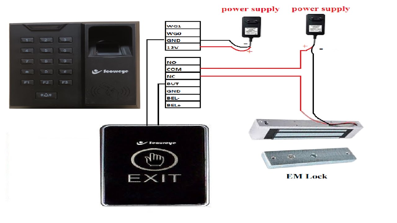 Secureye | Finger Print Access Control | S-B4CB | New | Connection And Installation With EM Lock |