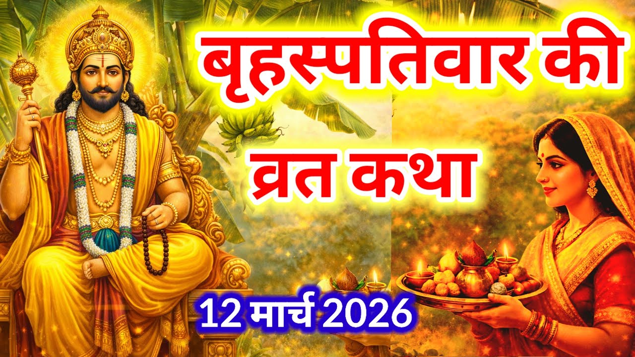 बृहस्पतिवार व्रत कथा और आरती || Guruvar Vrat ki mahima katha ||  Brihaspativar Vrat Katha 