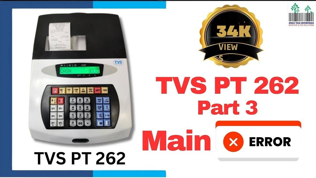 PT 262 Main Error 152 and 193 / TVS PT262  Main Error Video 2 20 19 23 48 80 TVS ECR PT 262 Billing