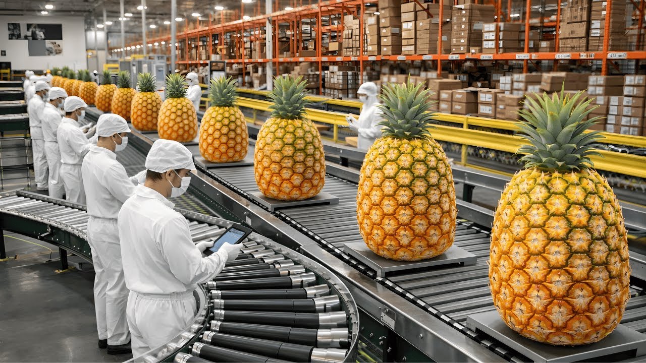 Inside a Modern Pineapple Juice Factory: Whole Pineapples to Bottled Golden Juice (Full Process)