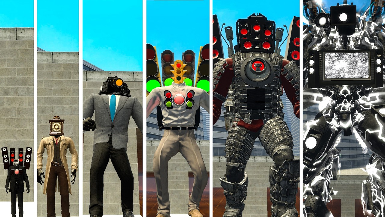 ALL STAGES OF SIZE COMPARISON BETWEEN SKIBIDI TOILET AND CAMERAMAN IN GARRY'S MOD! - TEAM WILL WIN?