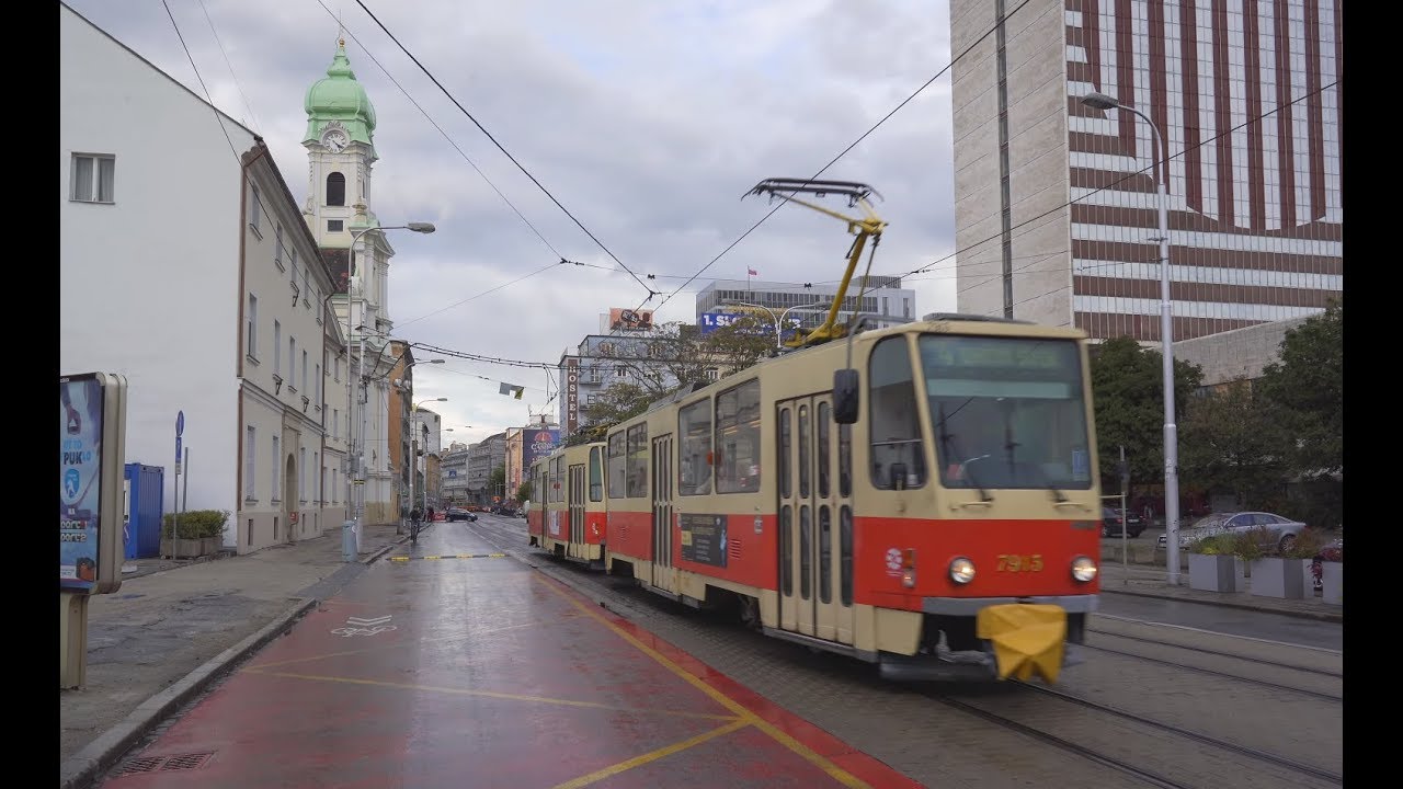 Slovakia, Bratislava, tram 4 ride from Kamenné Námestie to Chatam Sófer